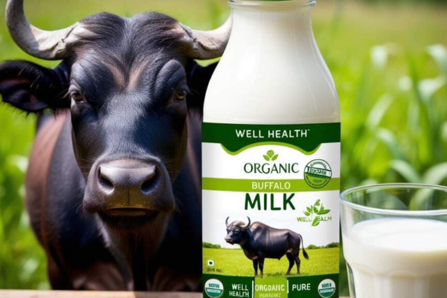 wellhealthorganic buffalo milk tag